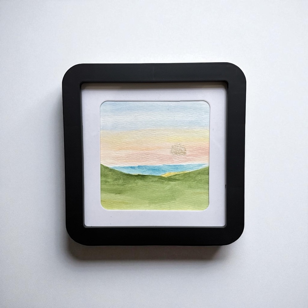 Framed “Peace by the Water” - Landscape Watercolor Art